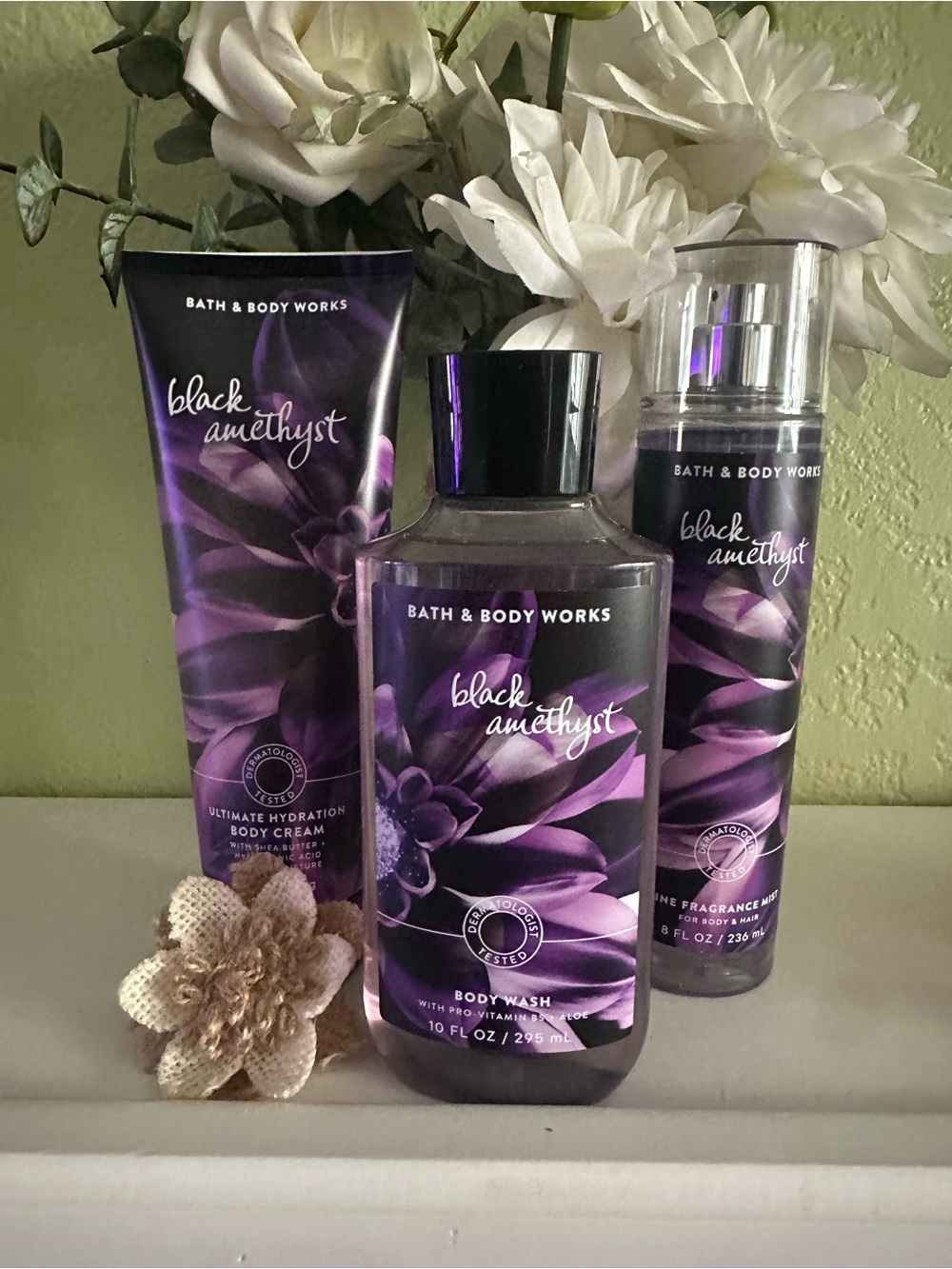 Bath & Body Works Black Amethyst Body Wash & Mist  & Showergel set